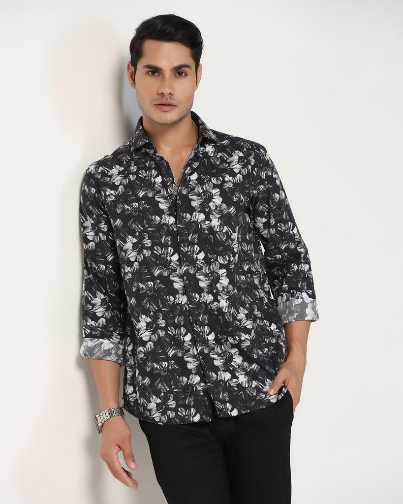 Casual Black Printed Shirt - Emaar