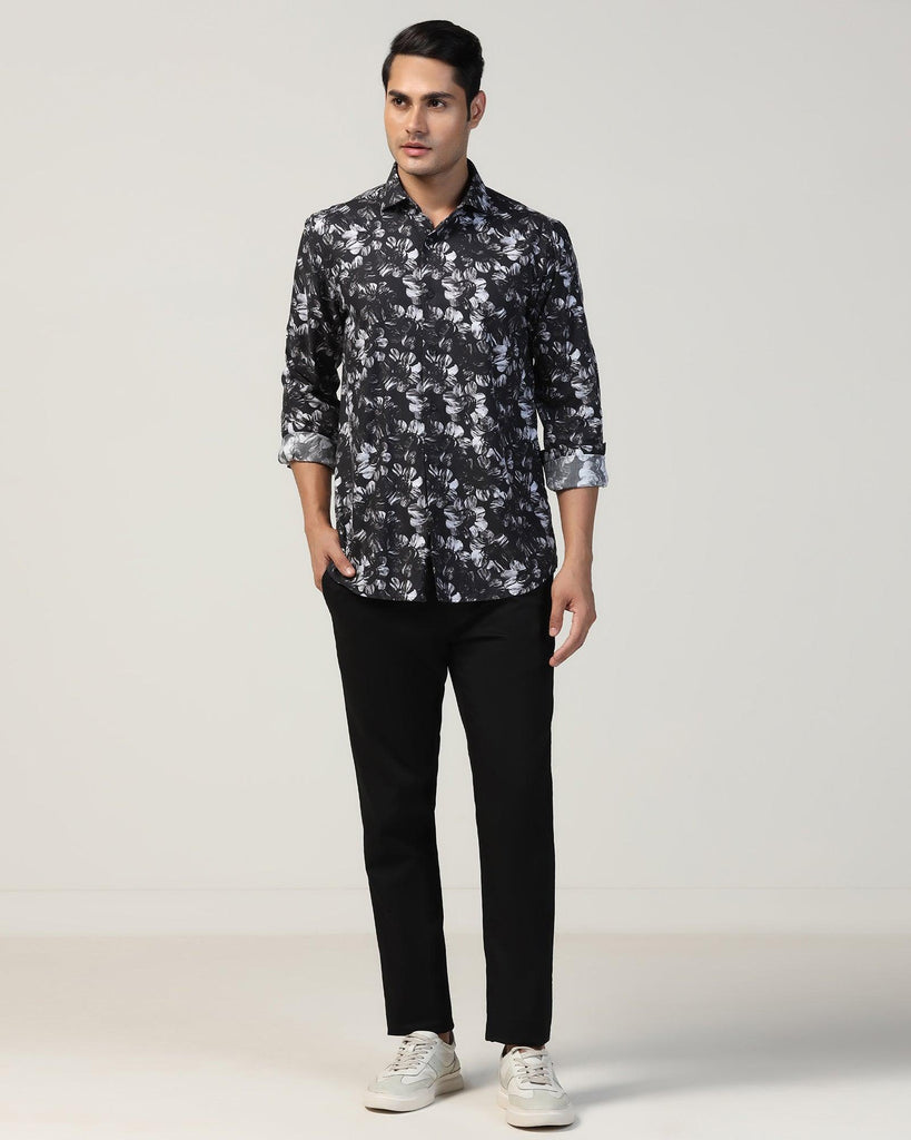 Casual Black Printed Shirt - Emaar