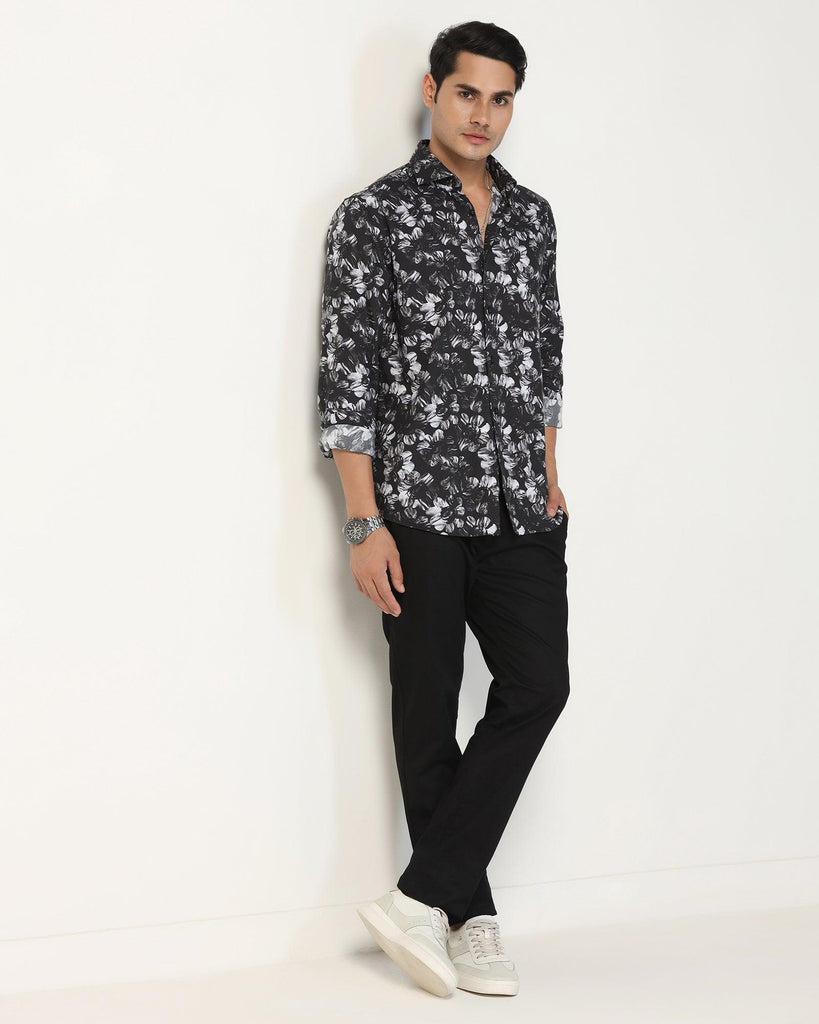 Casual Black Printed Shirt - Emaar