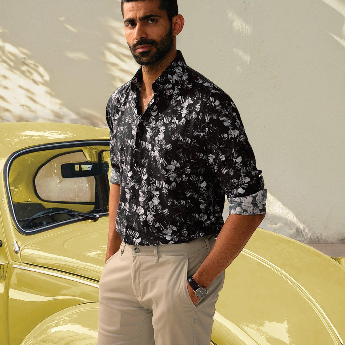 Buy Casual Black Printed Shirt from Emaar Collection