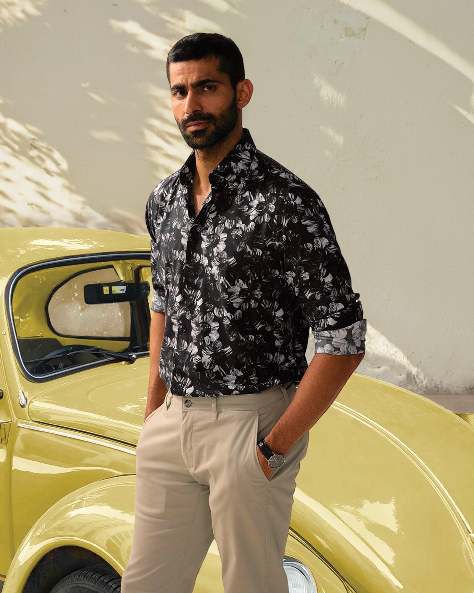 Buy Casual Black Printed Shirt from Emaar Collection