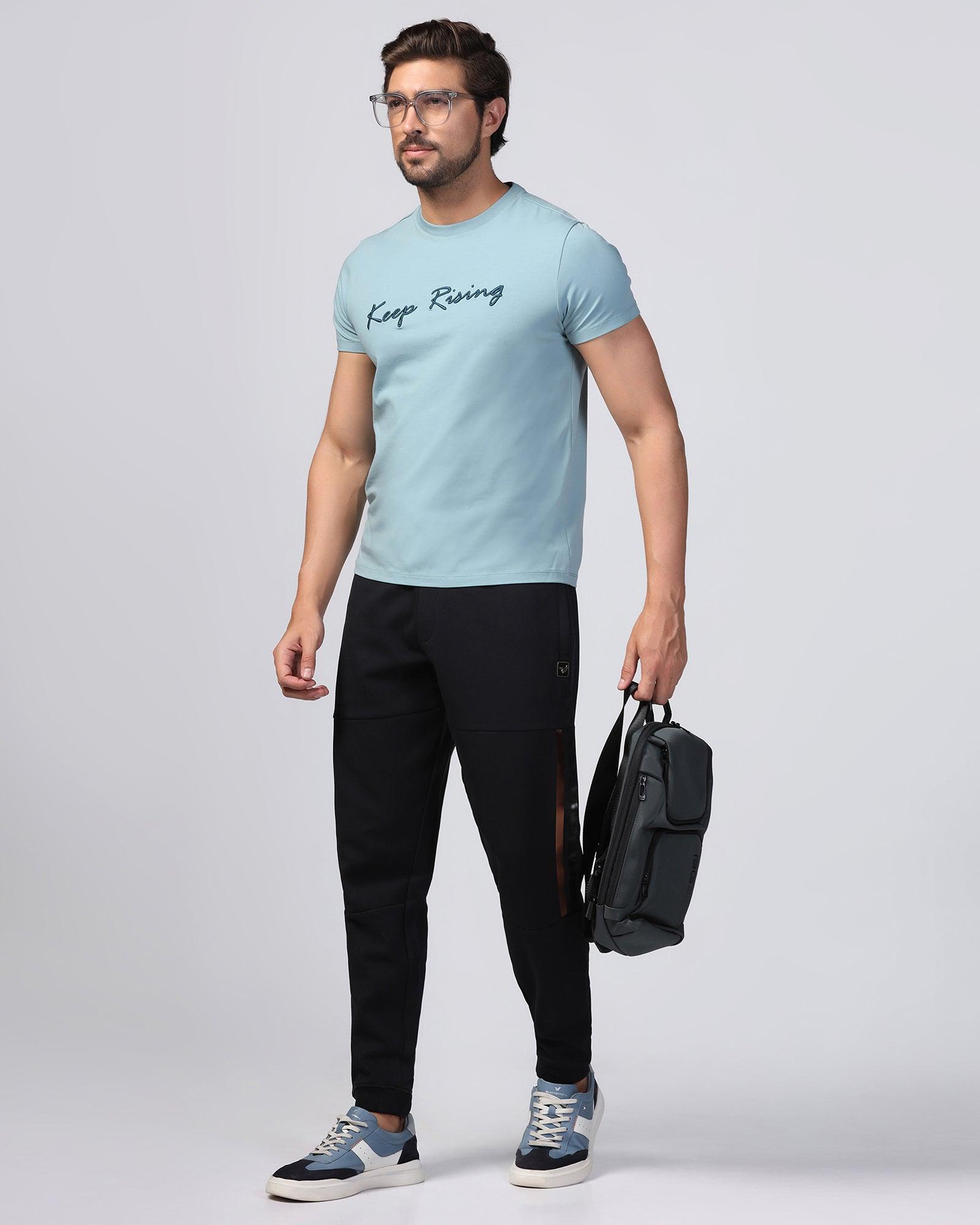 Casual Black Solid Jogger - Boss