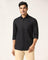 Linen Casual Black Solid Shirt - Salmon
