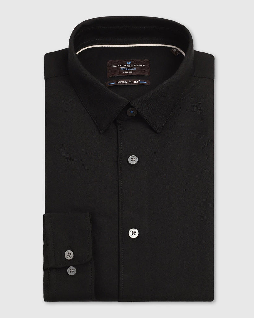 Casual Black Solid Shirt - Sula