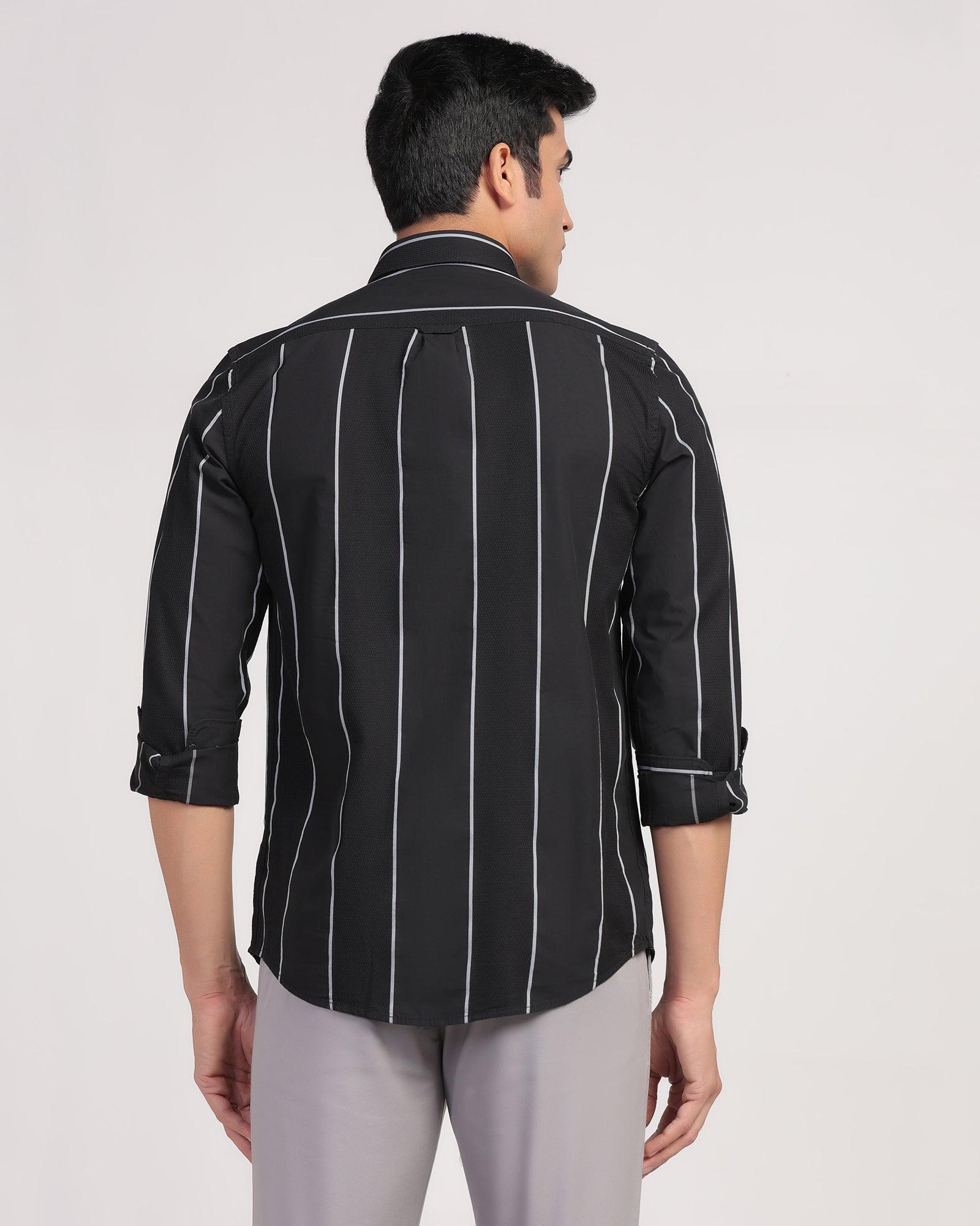 Casual Black Stripe Shirt - Dustin - Blackberrys
