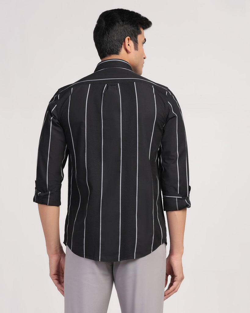 Casual Black Stripe Shirt - Dustin