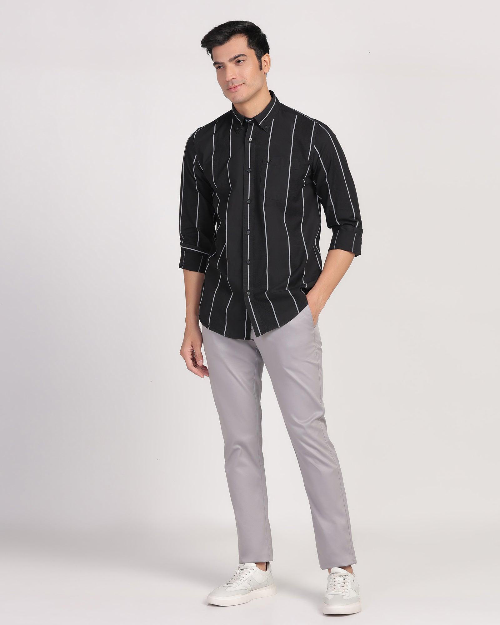 Casual Black Stripe Shirt - Dustin - Blackberrys