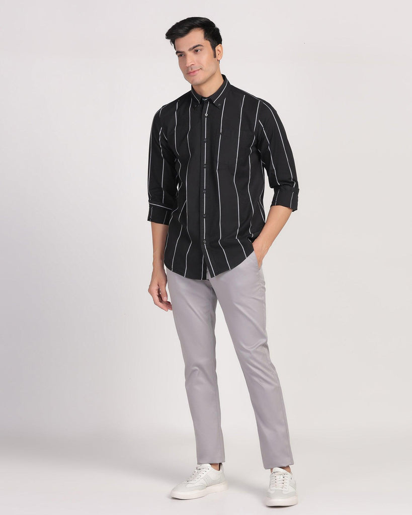 Casual Black Stripe Shirt - Dustin