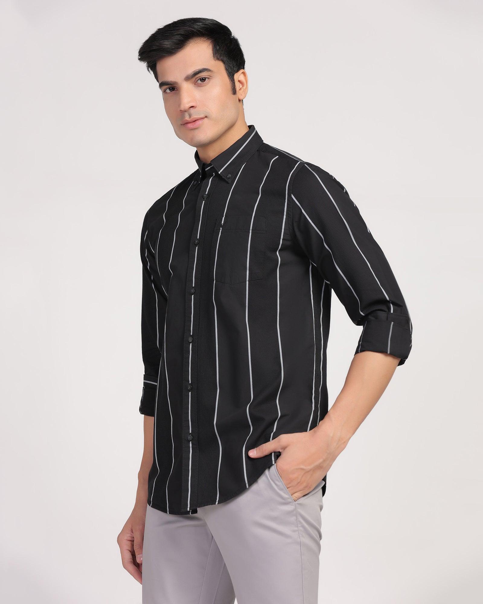 Casual Black Stripe Shirt - Dustin - Blackberrys
