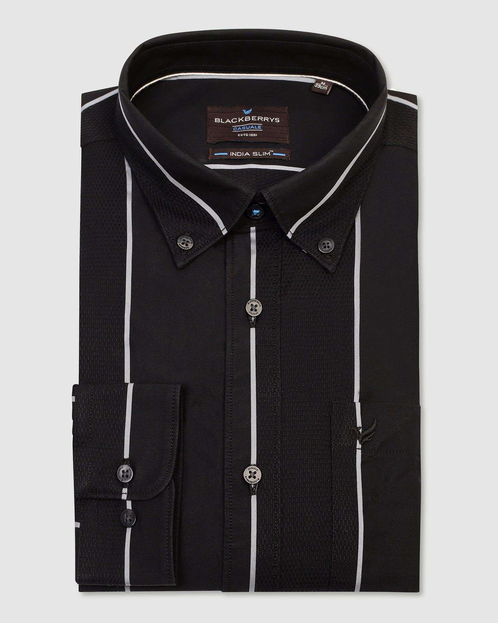 Casual Black Stripe Shirt - Dustin - Blackberrys