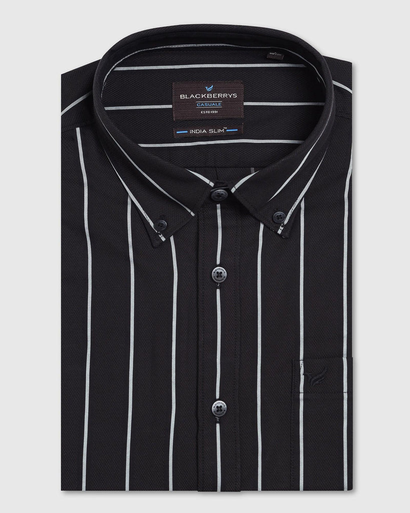 Casual Black Stripe Shirt - Mateo