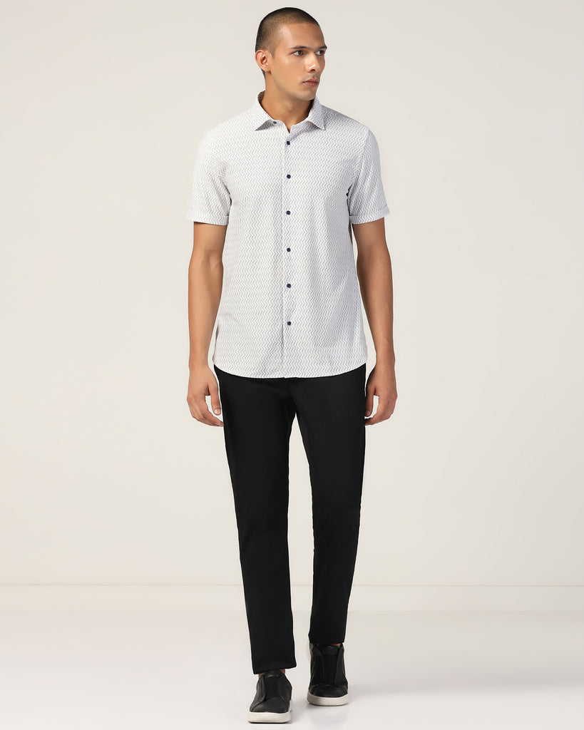 Casual Half Sleeve Black Stripe Shirt - Shaolin