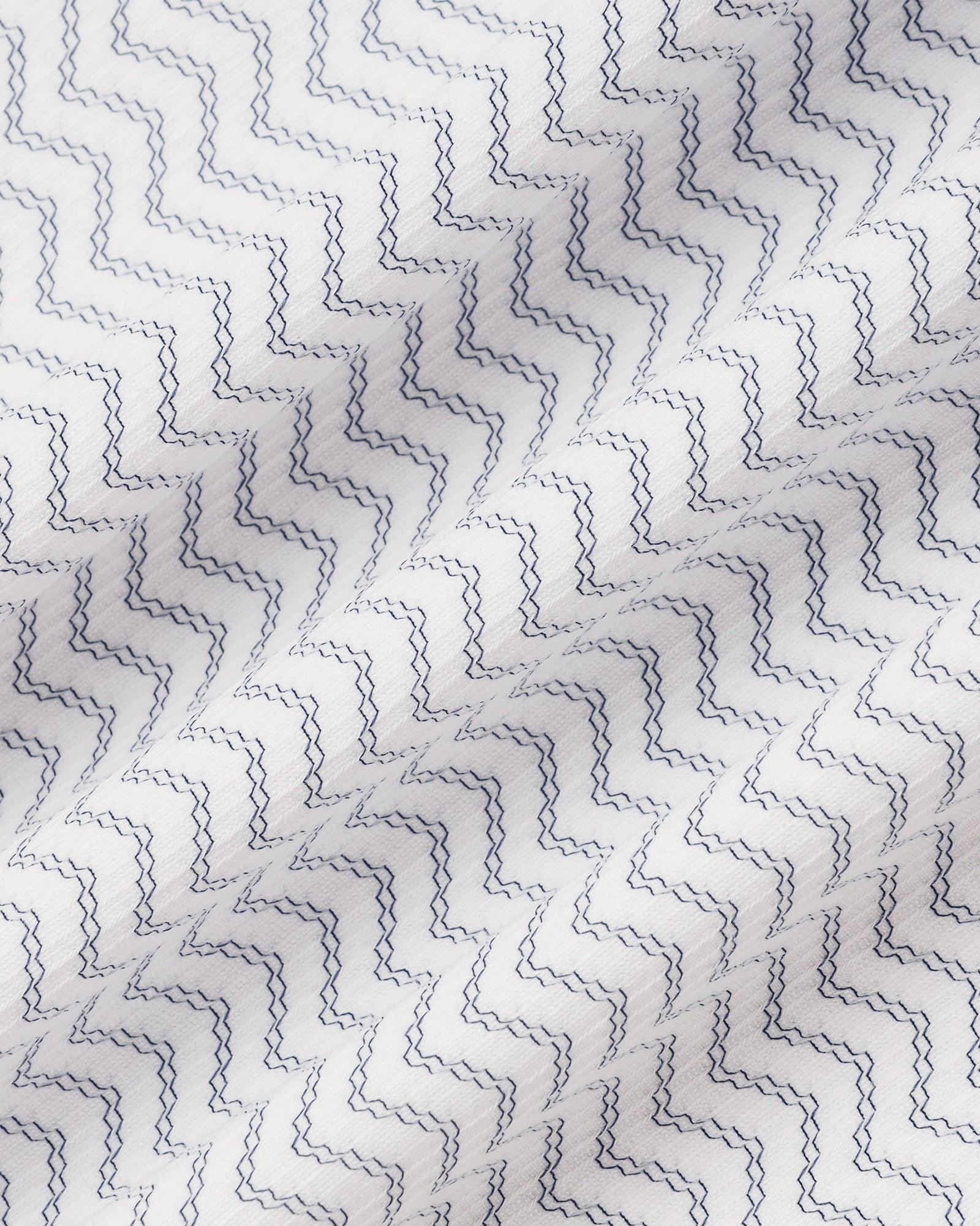 Casual Half Sleeve Black Jacquard Shirt - Shaolin