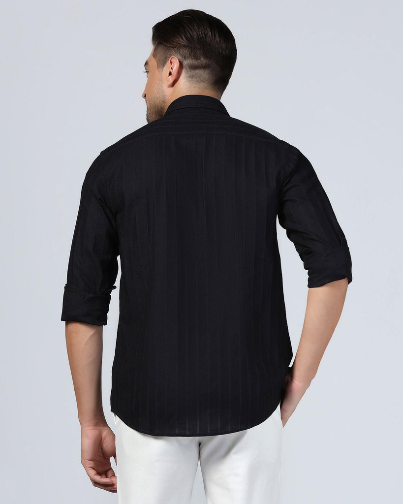 Casual Black Stripe Shirt - Tuscany