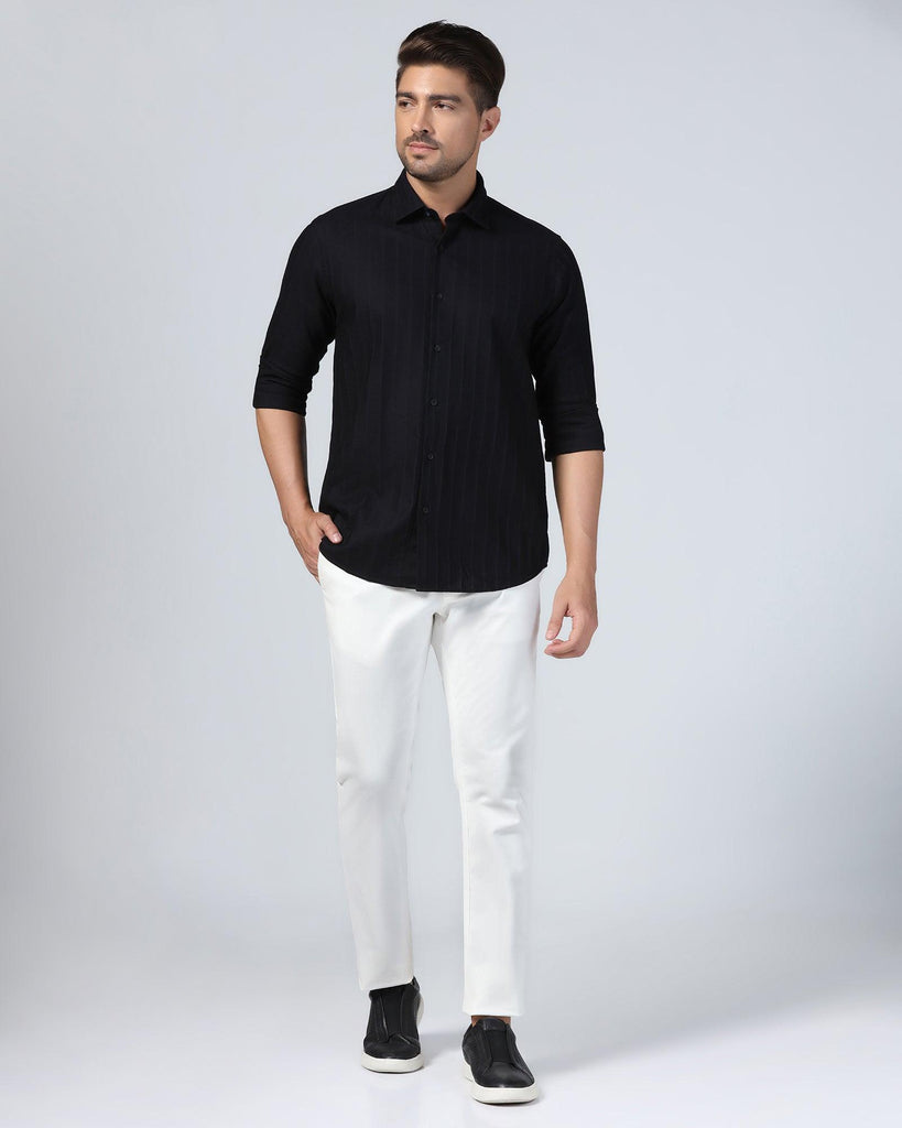 Casual Black Stripe Shirt - Tuscany