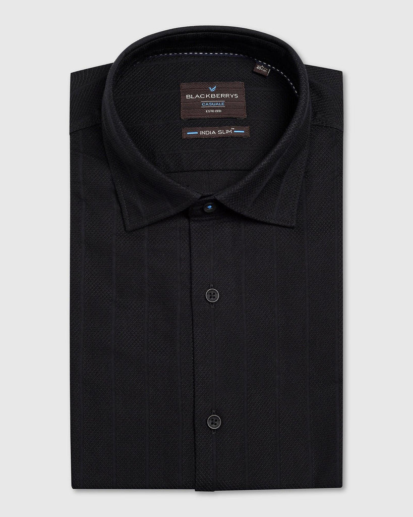 Casual Black Stripe Shirt - Tuscany