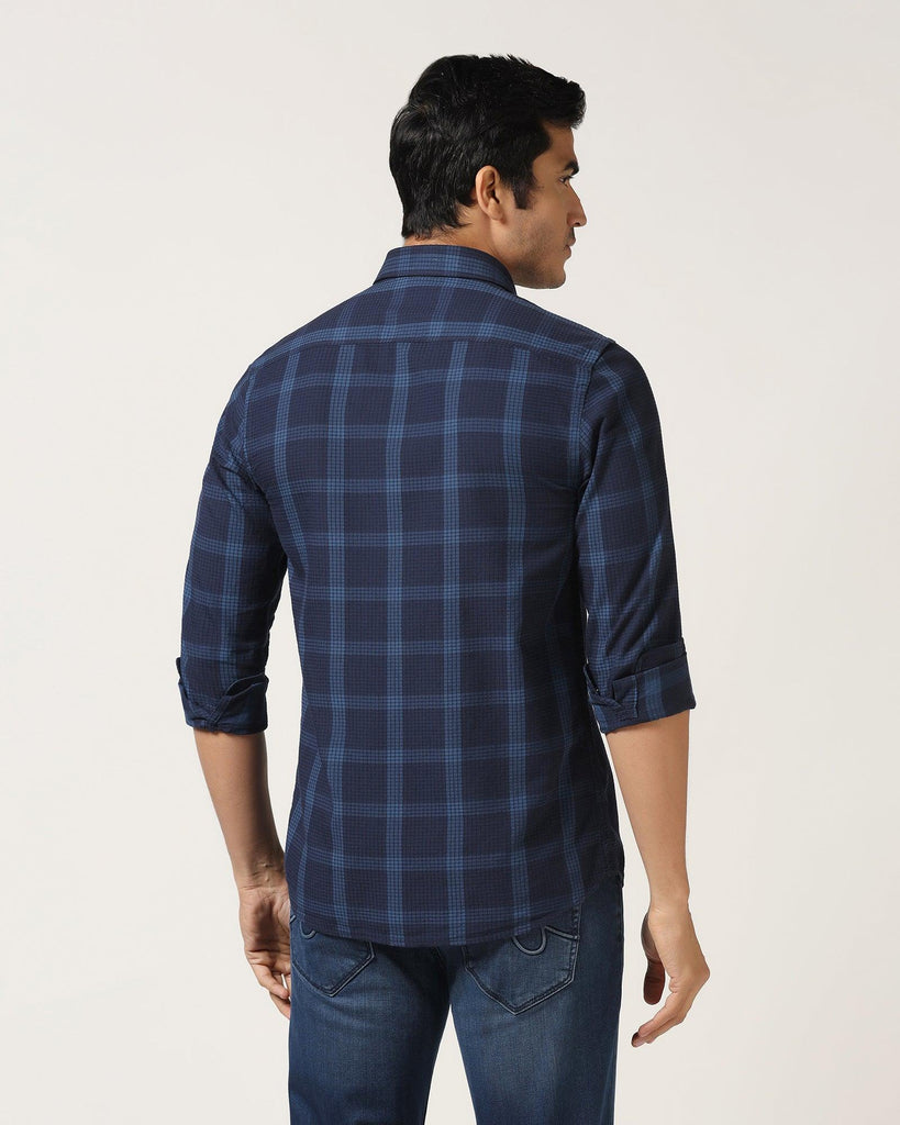 Casual Blue Check Shirt - Audrey