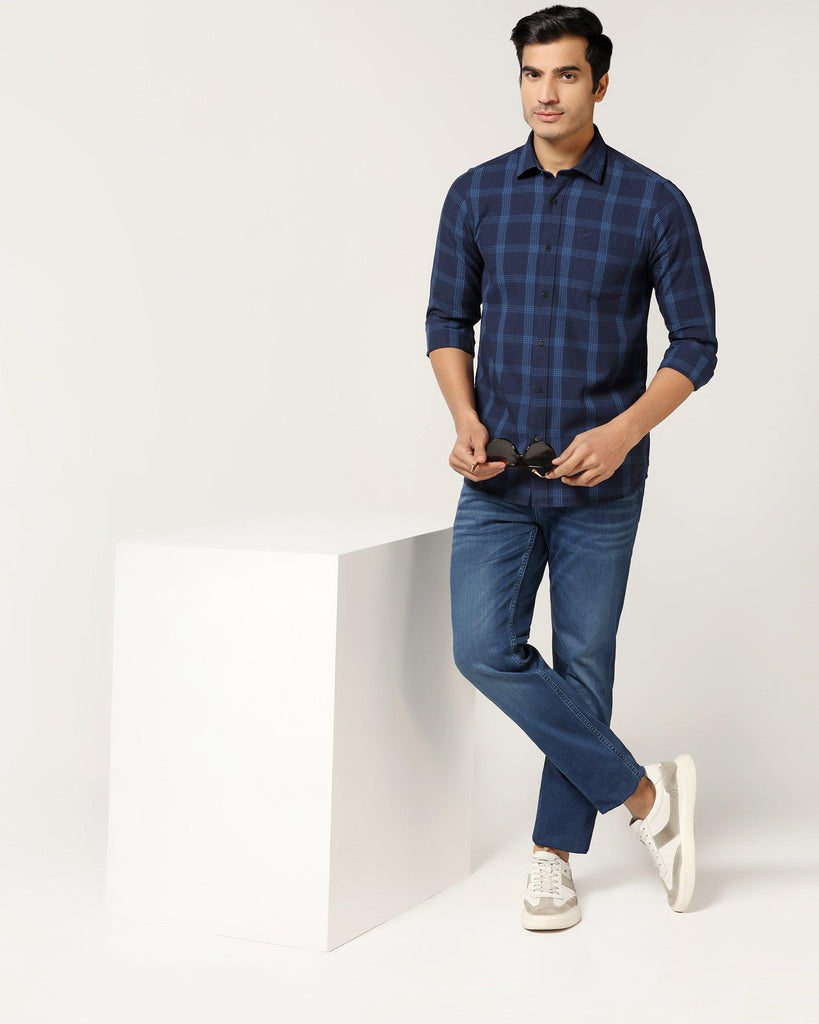 Casual Blue Check Shirt - Audrey