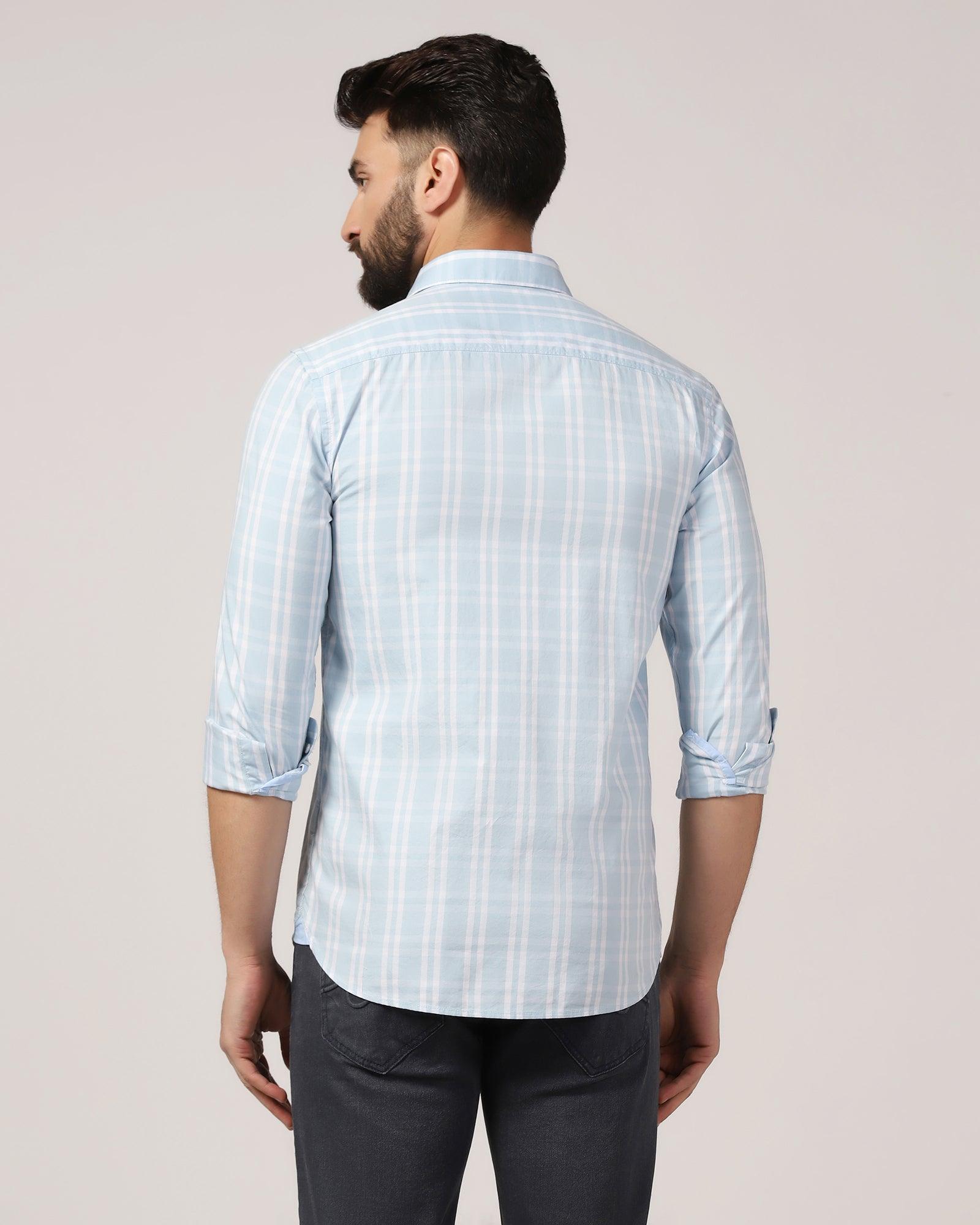 Casual Blue Check Shirt Meyer