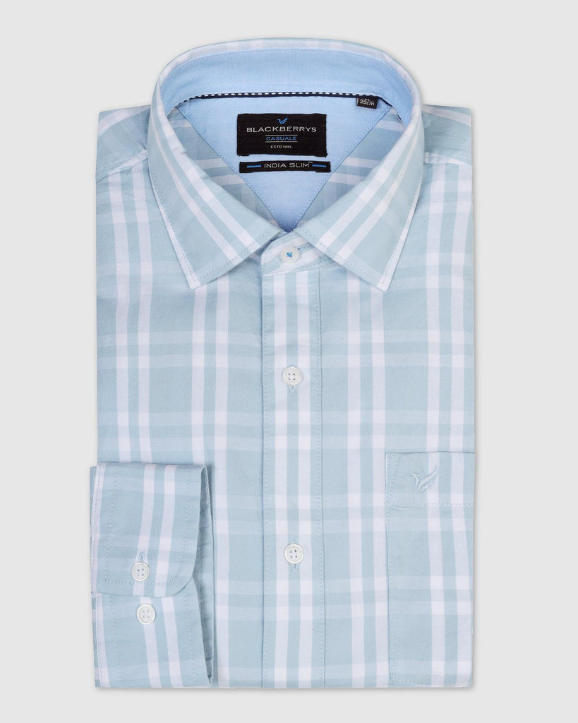 Casual Blue Check Shirt - Meyer