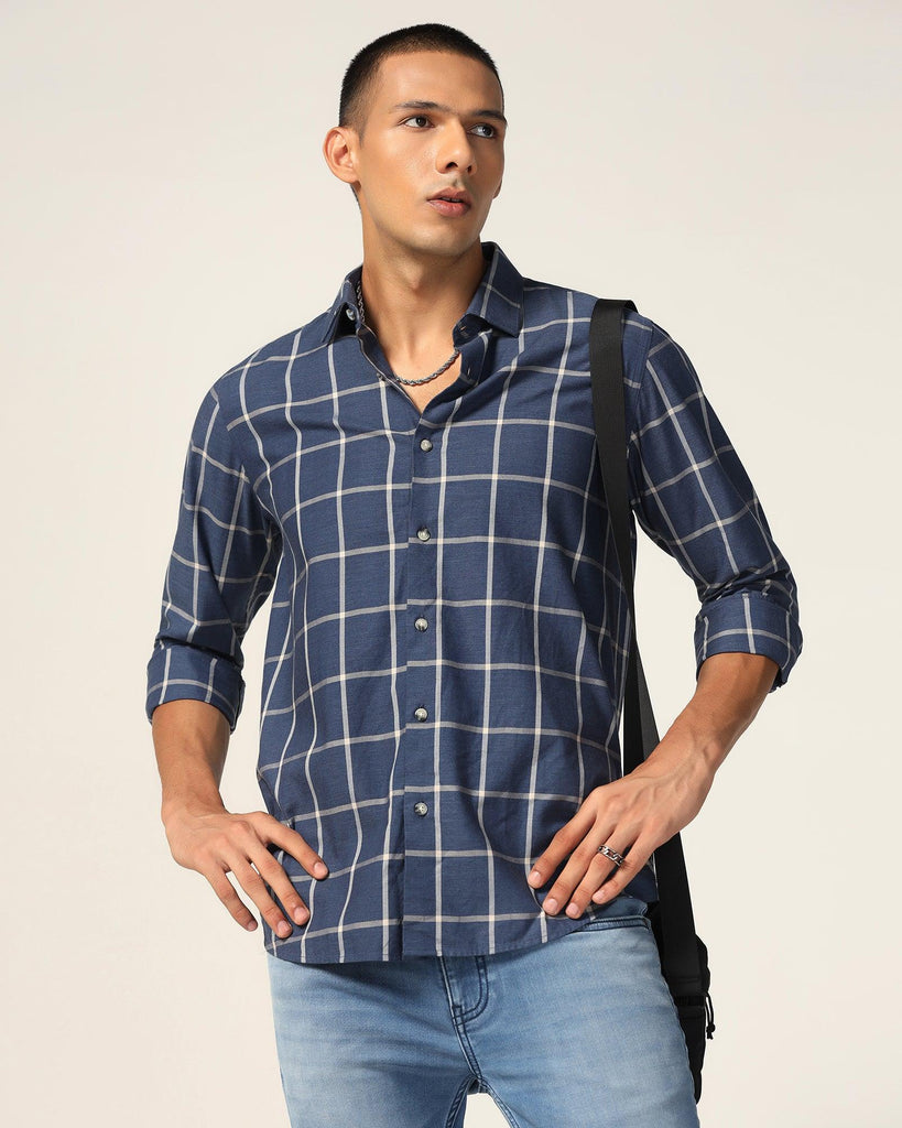 Casual Blue Check Shirt - Olympus