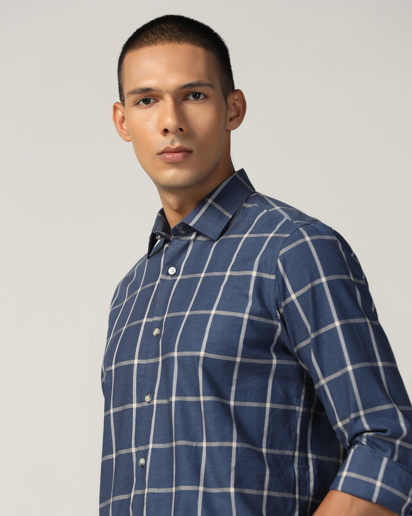 Casual Blue Check Shirt - Olympus