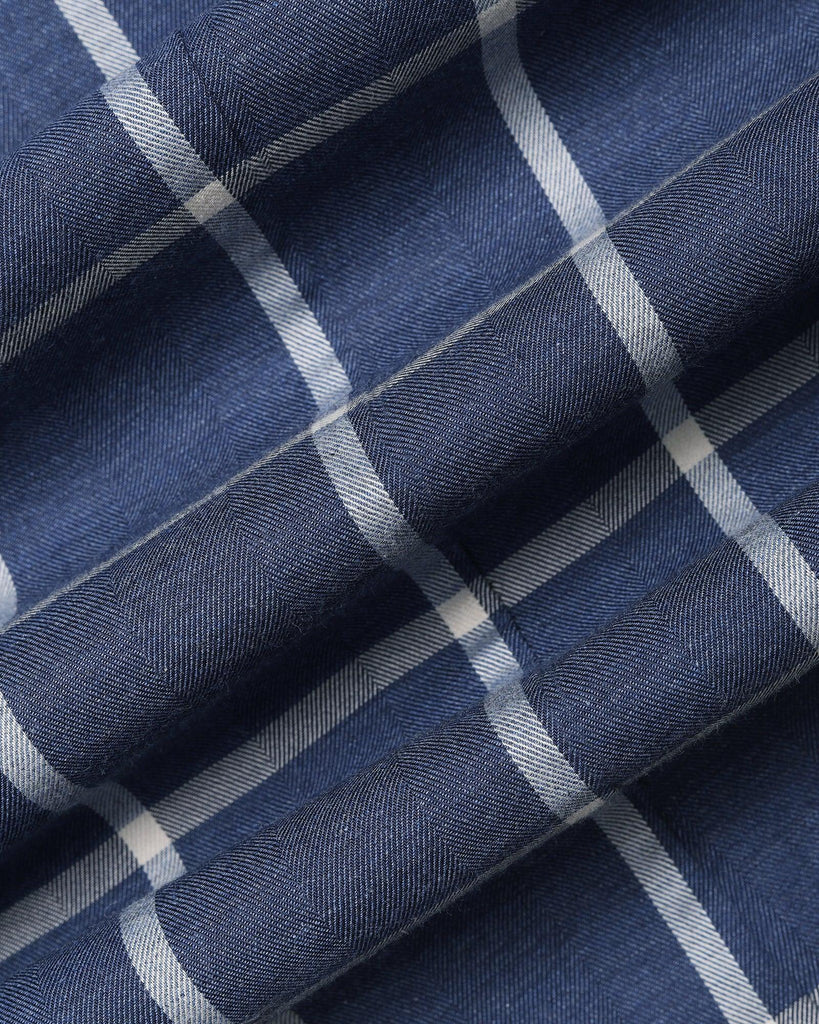 Casual Blue Check Shirt - Olympus