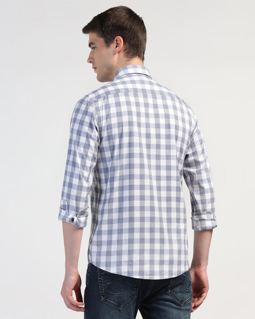 Casual Blue Check Shirt - Omer