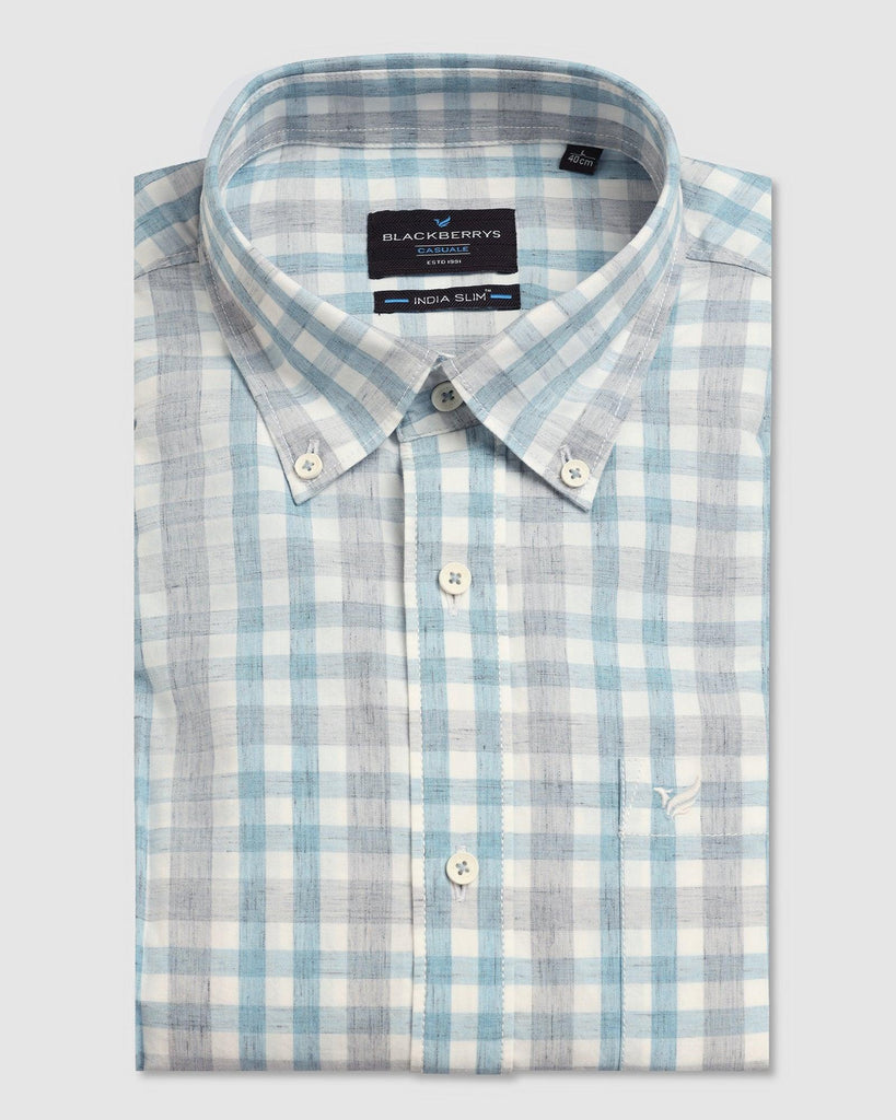 Casual Blue Check Shirt - Roster