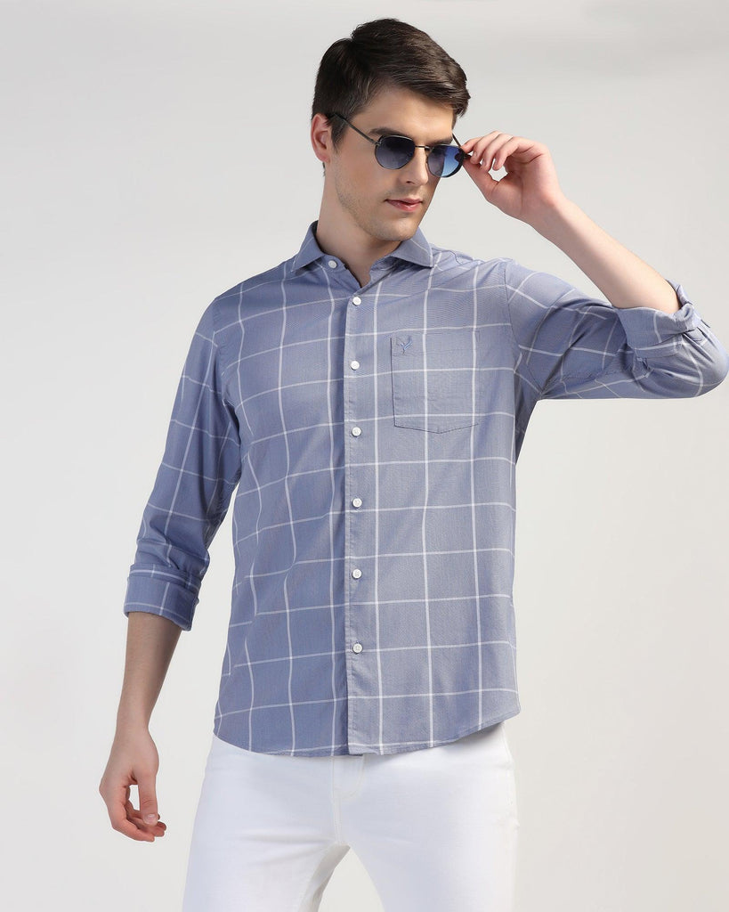 Casual Blue Check Shirt - Tempe