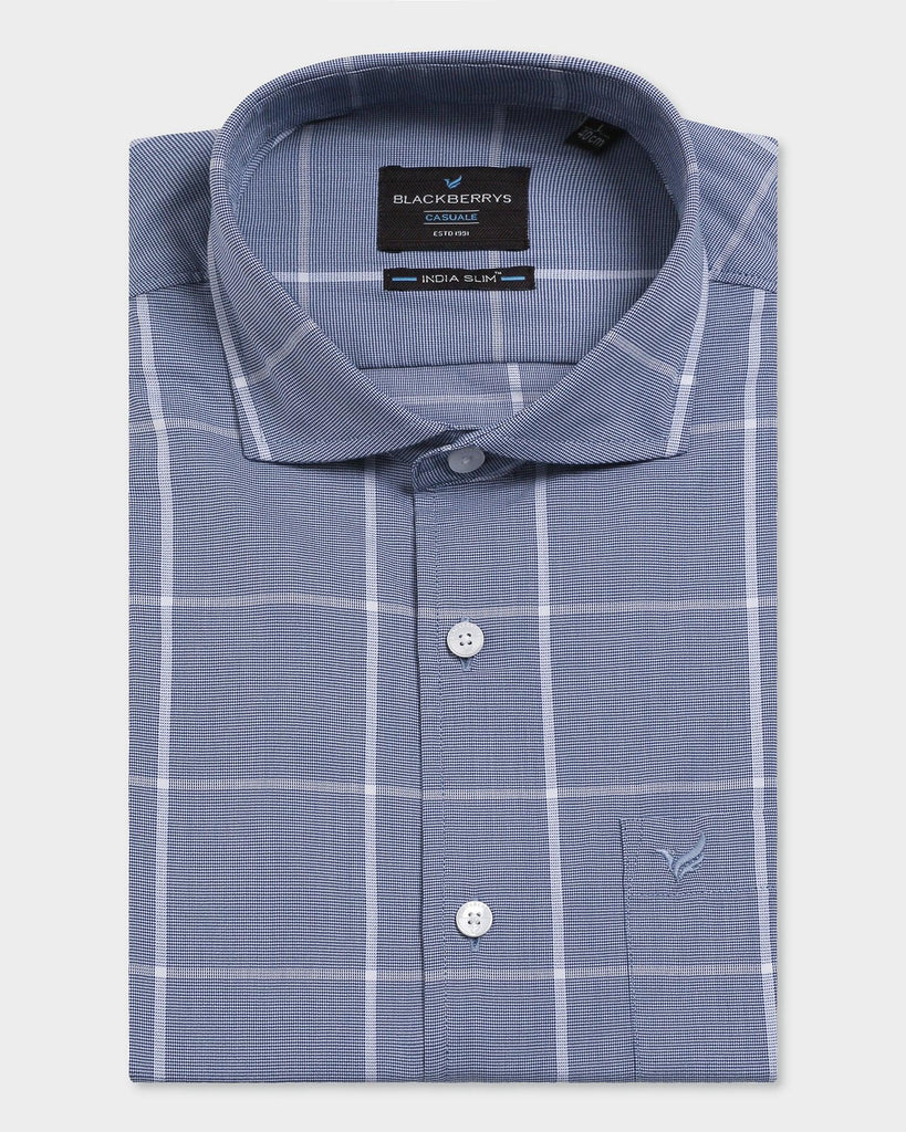 Casual Blue Check Shirt - Tempe