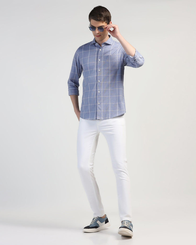 Casual Blue Check Shirt - Tempe