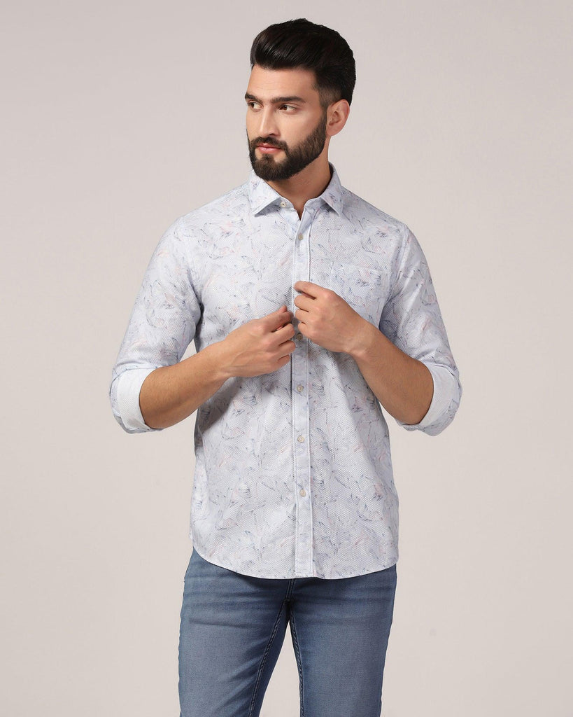 Casual Blue Printed Shirt - Nolan