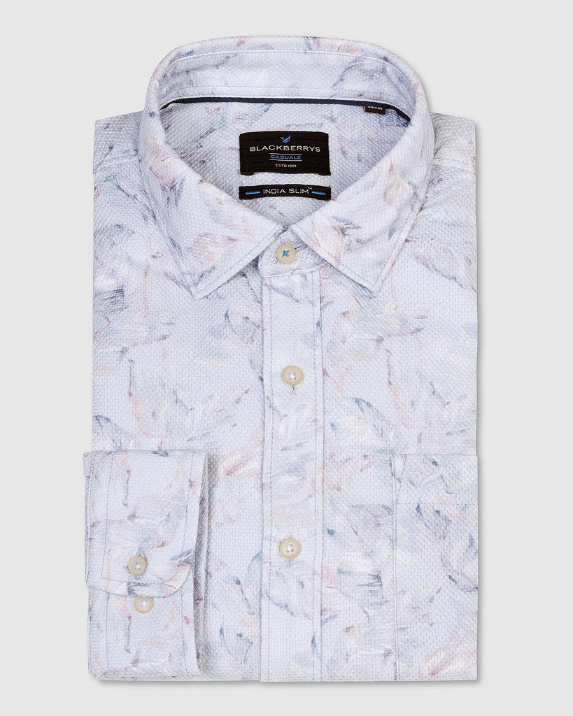 Casual Blue Printed Shirt - Nolan