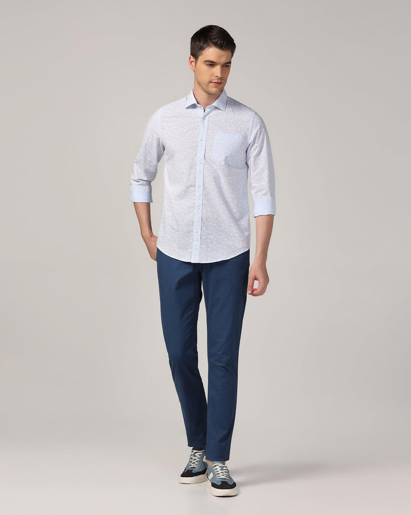 Casual Blue Printed Shirt - Salsa