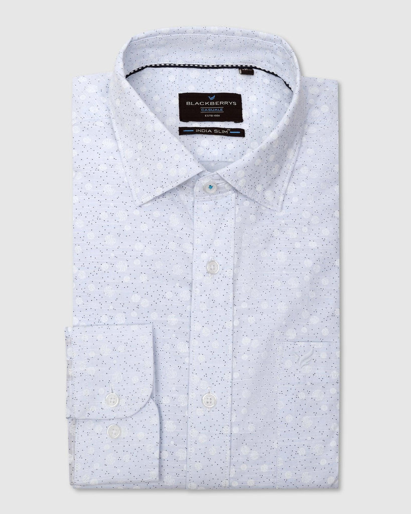 Casual Blue Printed Shirt - Salsa