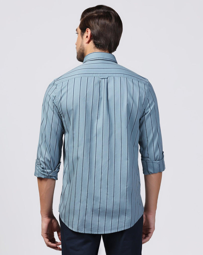 Casual Blue Stripe Shirt - Mateo