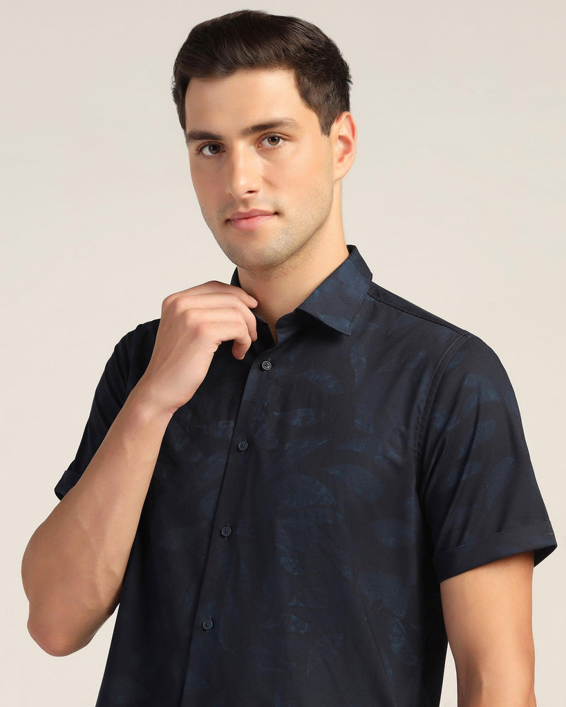 Casual Half Sleeve Blue Stripe Shirt - Nino