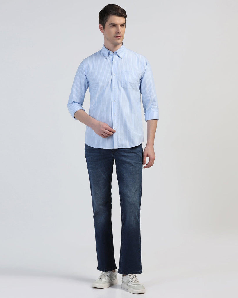 Casual Blue Stripe Shirt - Reda