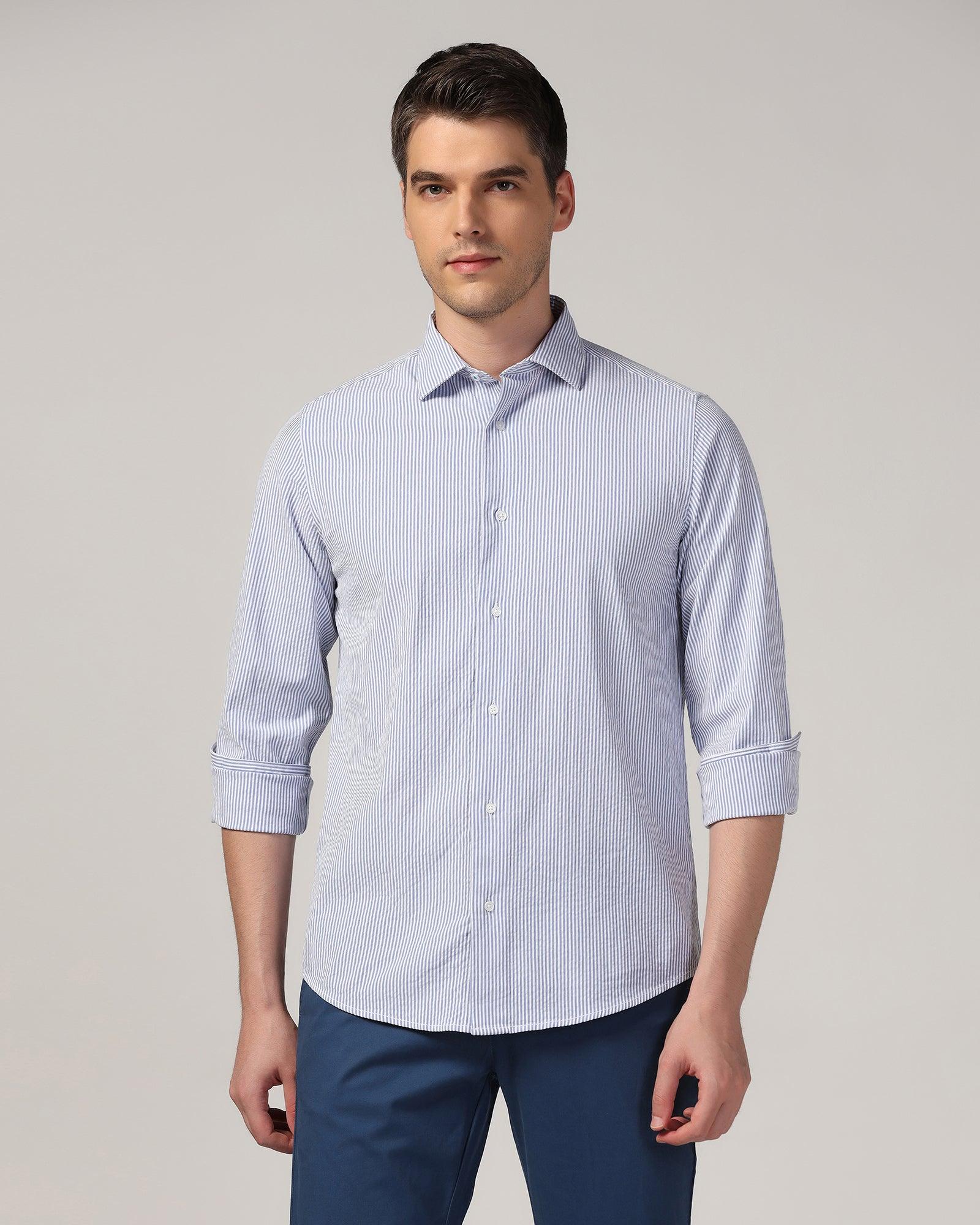 Casual Blue Stripe Shirt - Taffy