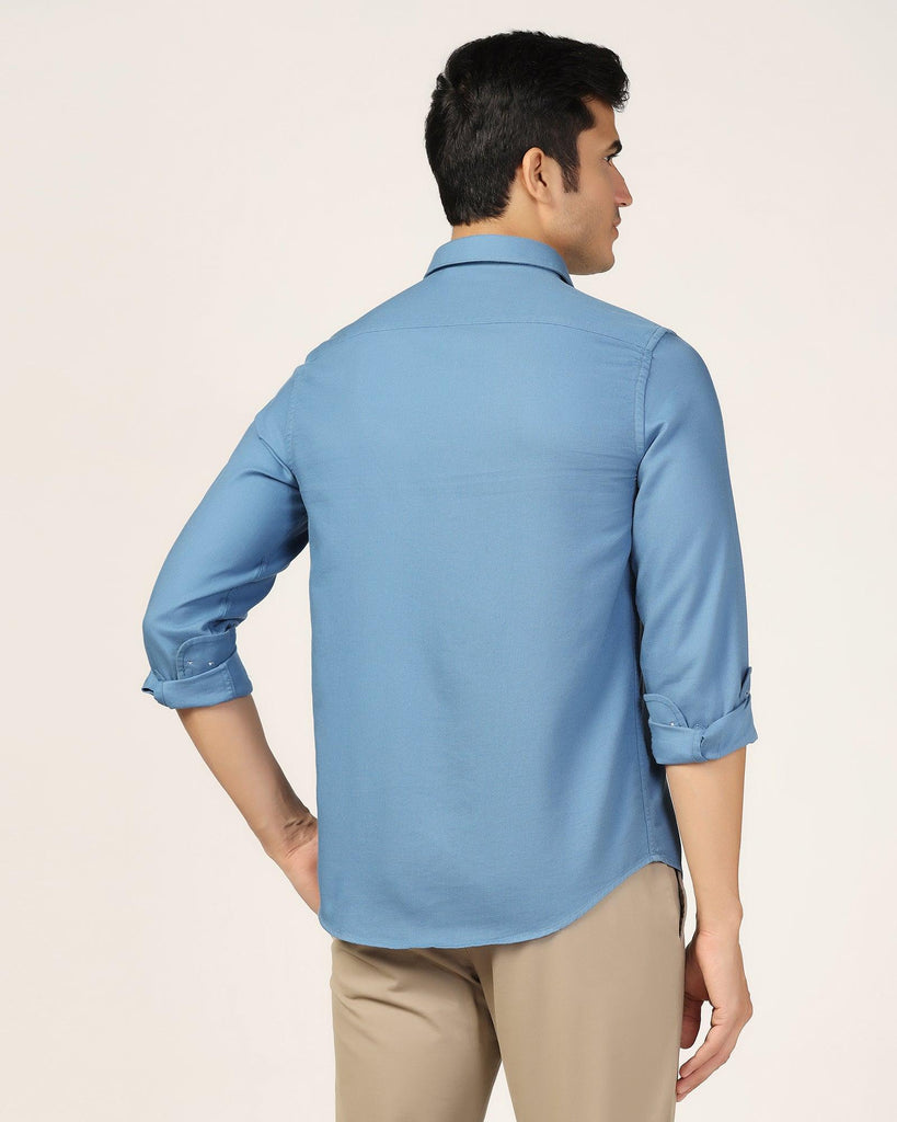 Casual Blue Textured Shirt - Caty