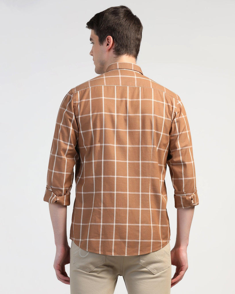 Casual Brown Check Shirt - Olympus