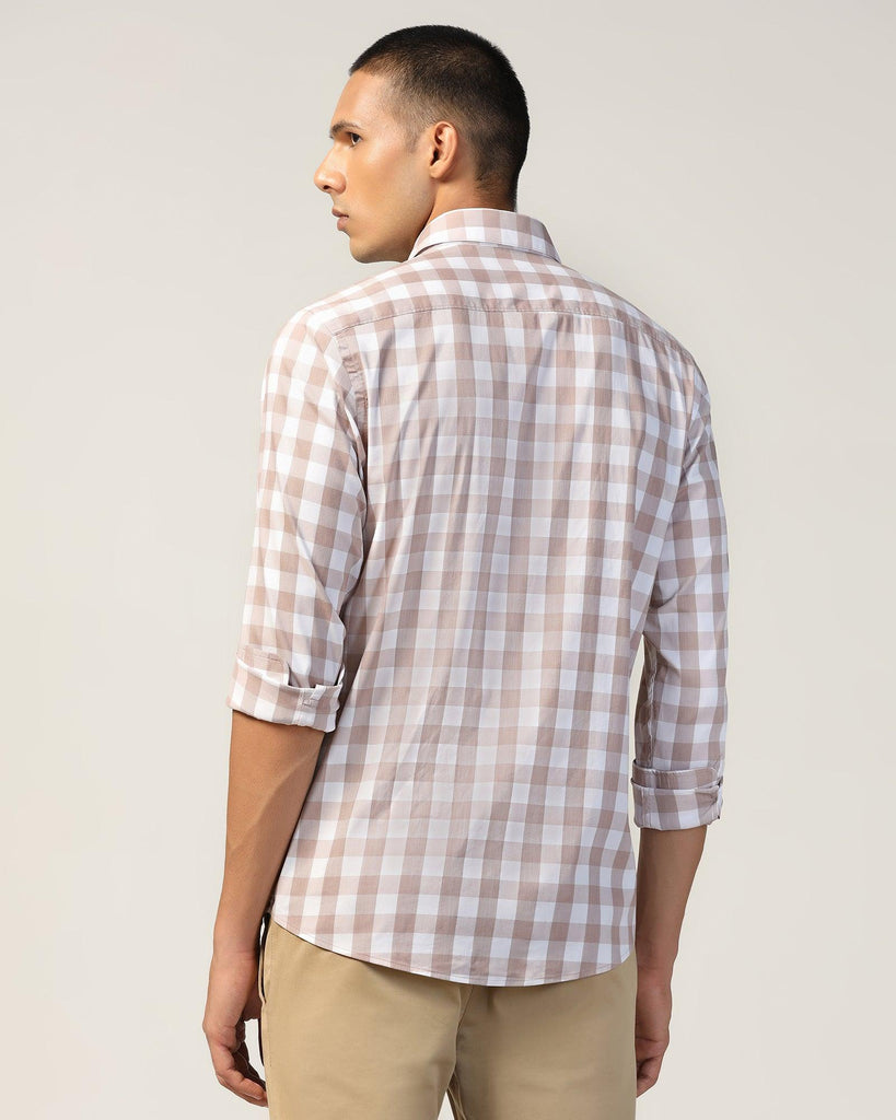 Casual Brown Check Shirt - Omer