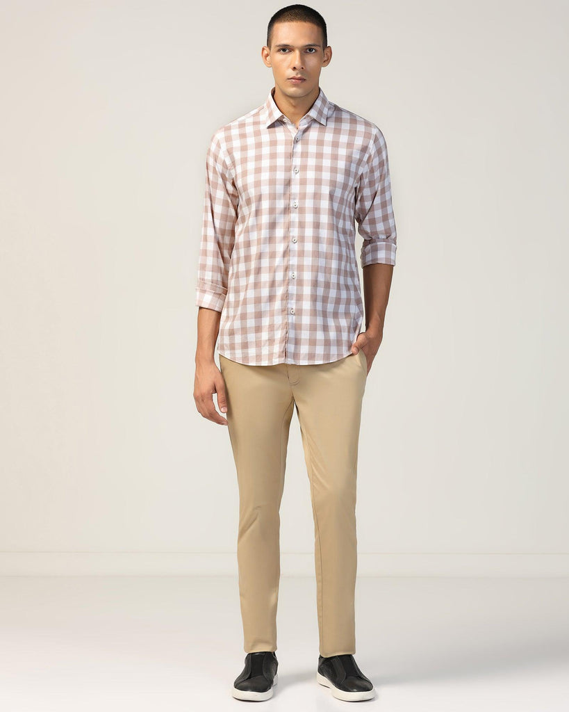 Casual Brown Check Shirt - Omer