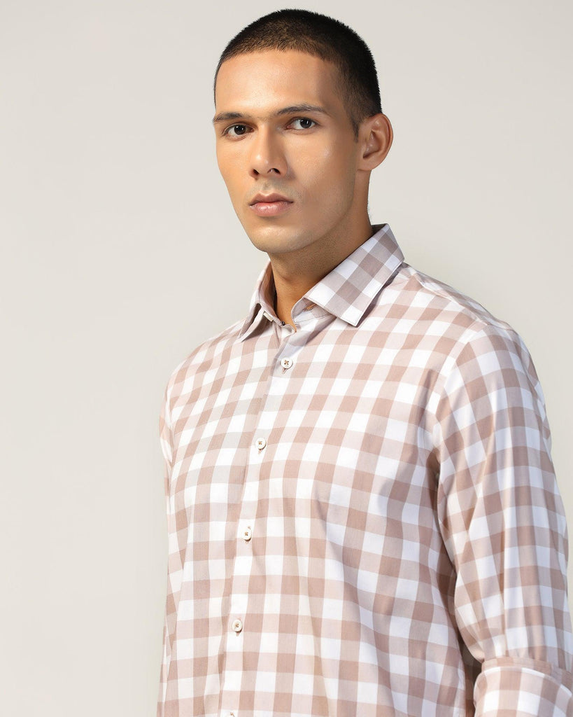 Casual Brown Check Shirt - Omer