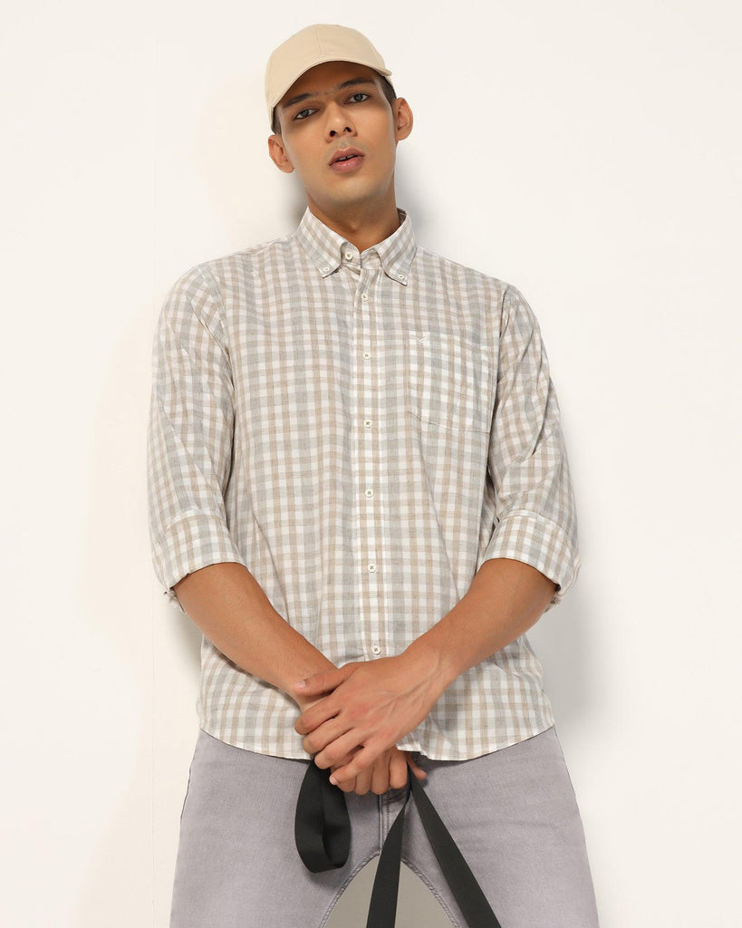 Casual Brown Check Shirt - Roster