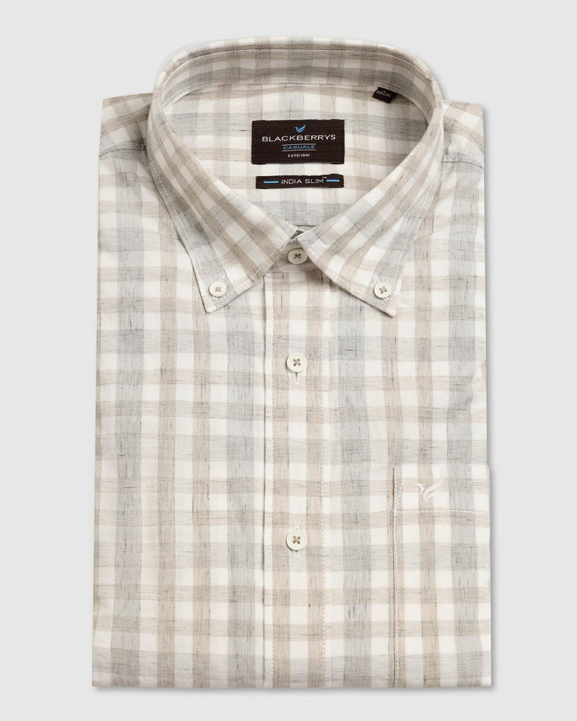 Casual Brown Check Shirt - Roster