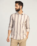 Casual Brown Stripe Shirt - Montag