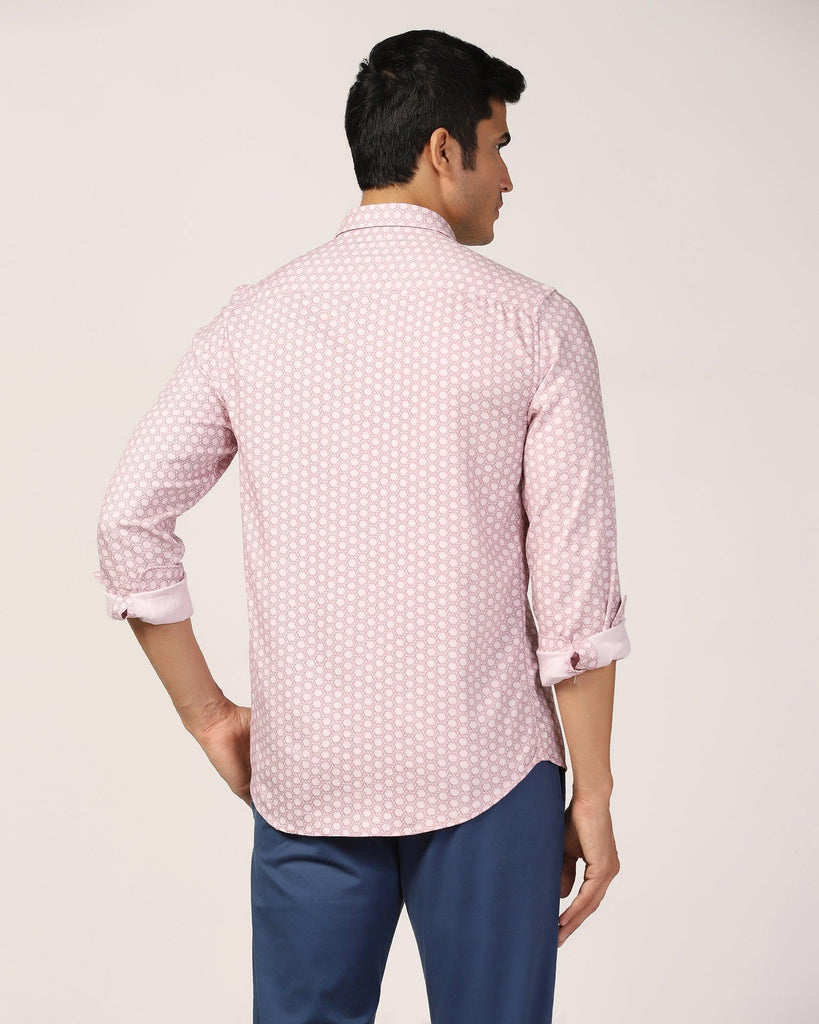 Casual Dusty Pink Printed Shirt - Maken