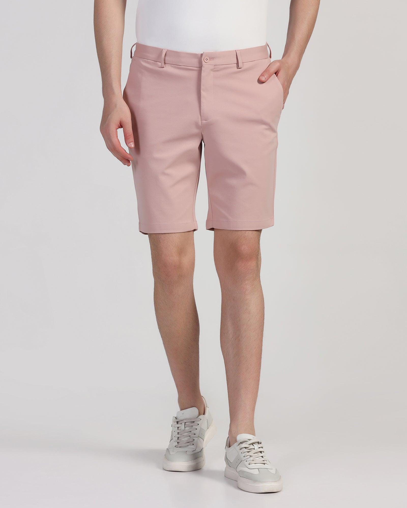 TechPro Casual Dusty Pink Solid Shorts - Serry - Blackberrys